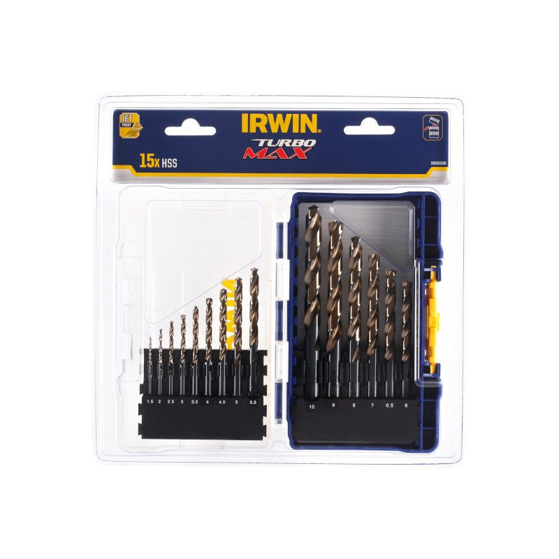 IRWIN Metallbohrer-Set HSS, 15-tlg. im Etui 1,5–10 mm IW3031503