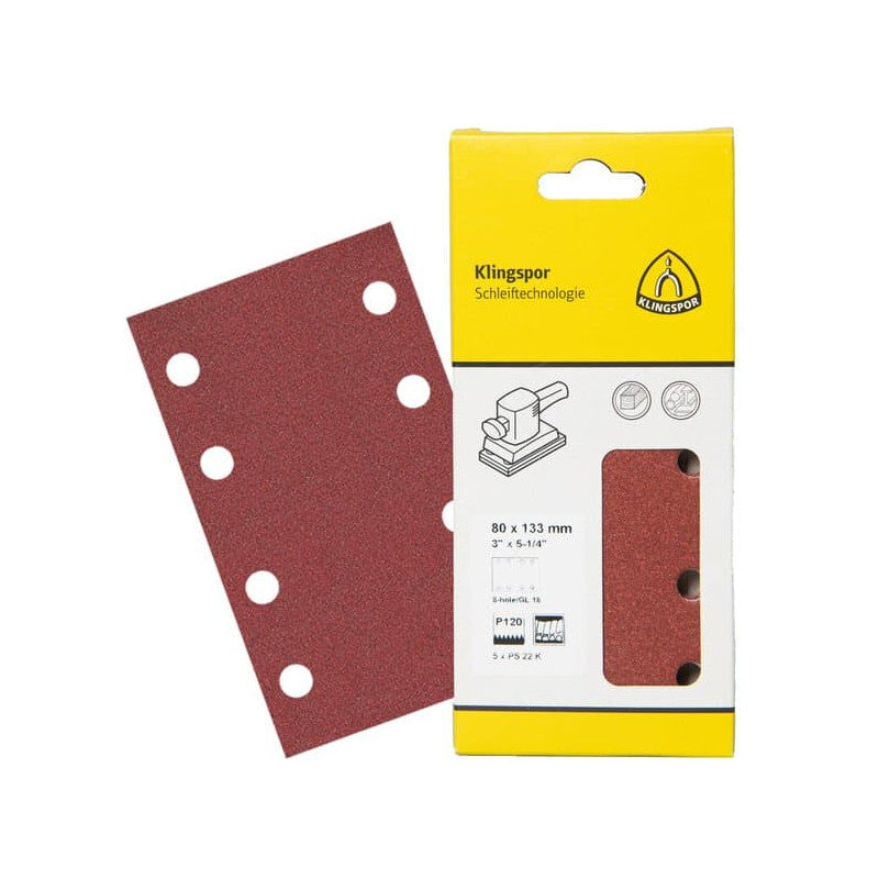 KLINGSPOR Schleifbogen selbsthaftend 103x115 mm PS 22 K (Einzelhandelspackung)