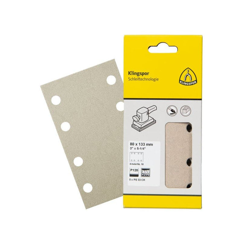 KLINGSPOR Schleifbogen selbsthaftend 115x230 mm PS 33 BK (Einzelhandelspackung)