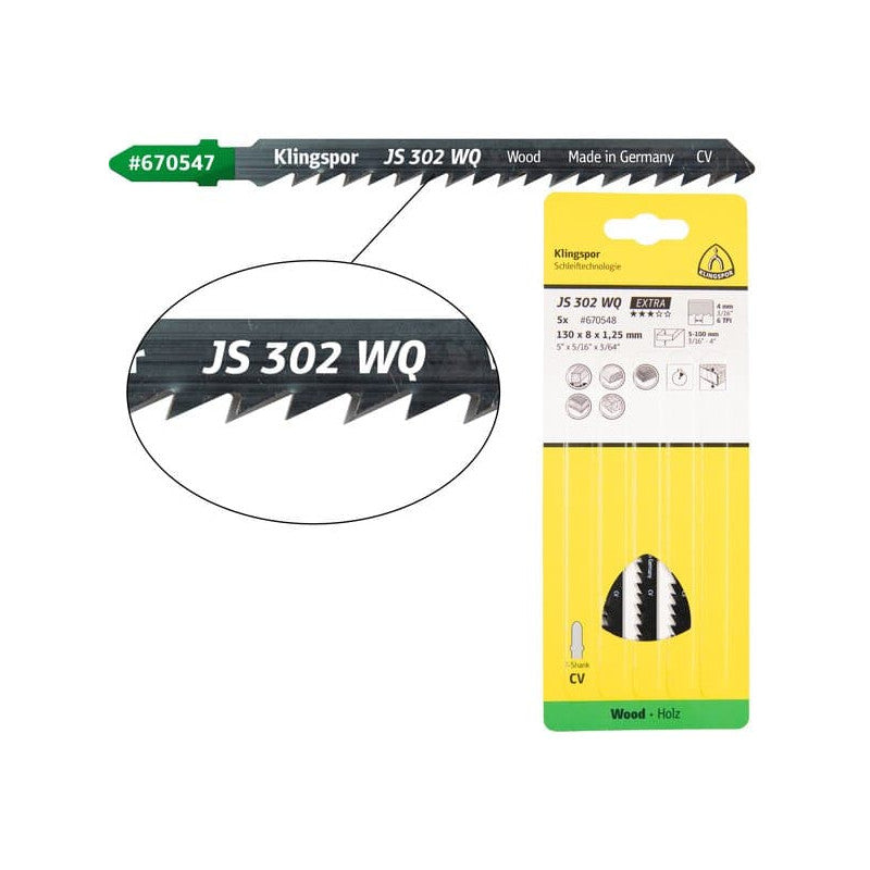 KLINGSPOR Stichsägeblatt für Weichholz JS 302 WQ Extra