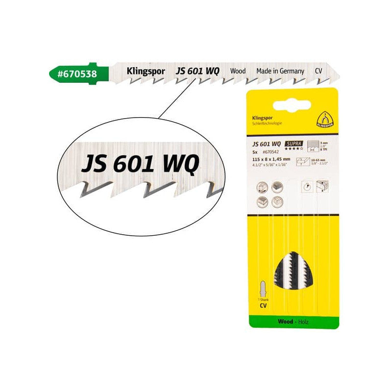 KLINGSPOR Stichsägeblatt für Weichholz JS 601 WQ Supra