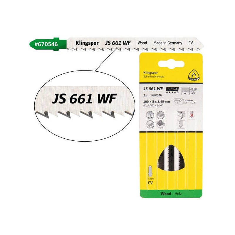 KLINGSPOR Stichsägeblatt für Weichholz JS 661 WF SUPRA