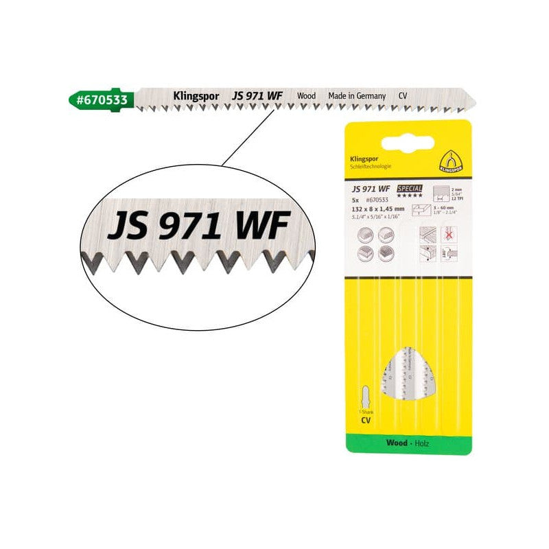 KLINGSPOR Stichsägeblatt für Weichholz JS 971 WF Special
