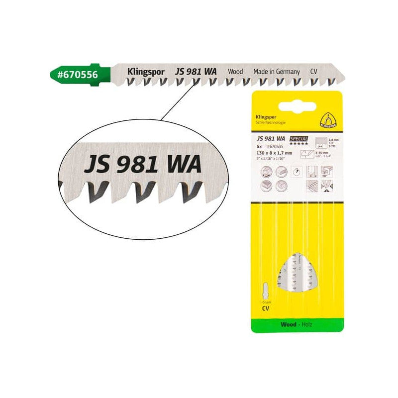 KLINGSPOR Stichsägeblatt für Weichholz JS 981 WA Special