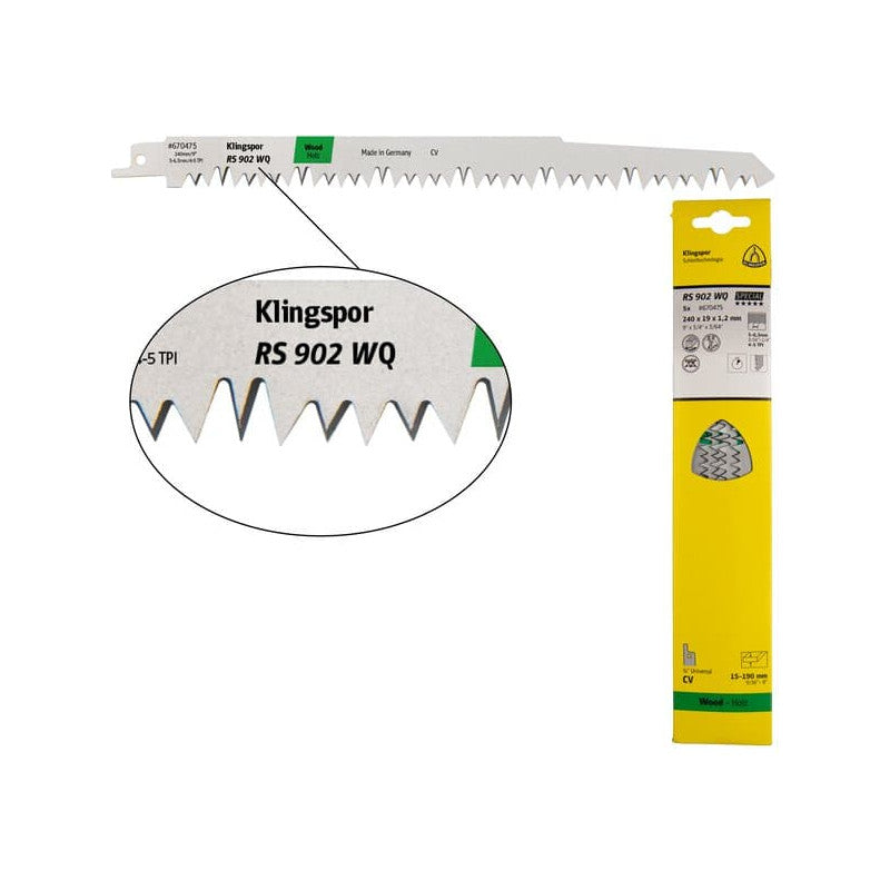 KLINGSPOR Säbelsägeblatt für Weichholz RS 902 WQ Special