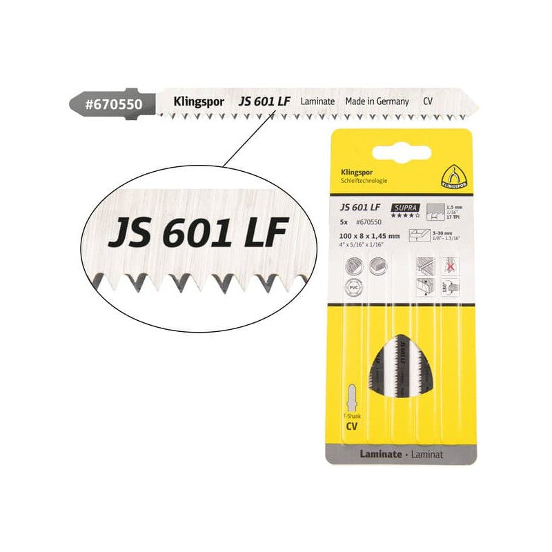 KLINGSPOR Stichsägeblatt für Laminat und Kunststoffe JS 601 LF Supra
