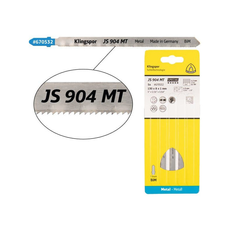 KLINGSPOR Stichsägeblatt für Metall JS 904 MT Special