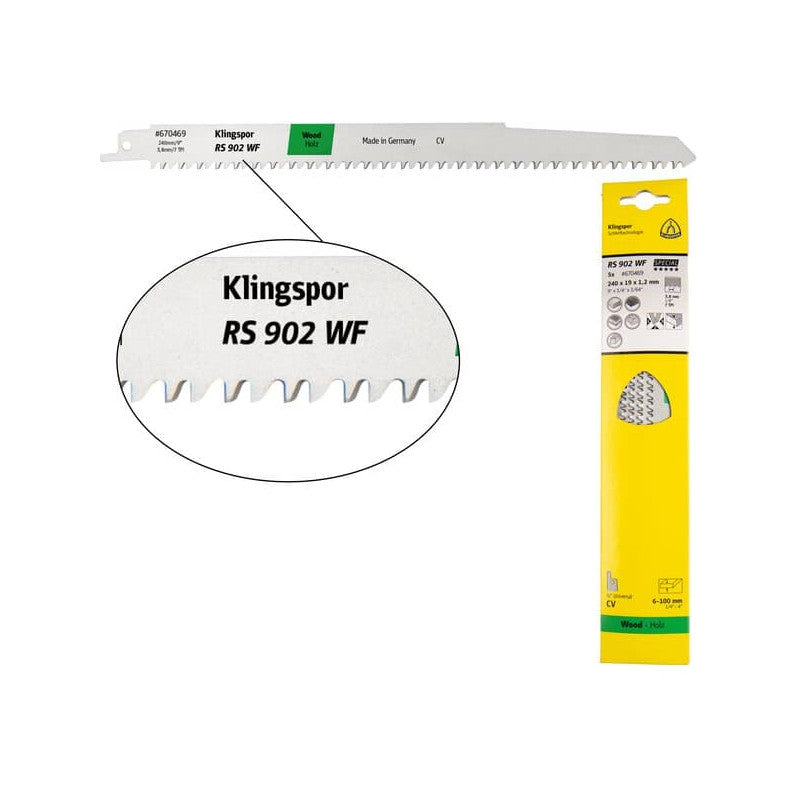 KLINGSPOR Säbelsägeblatt für Sperrholz und Platten RS 902 WF Special