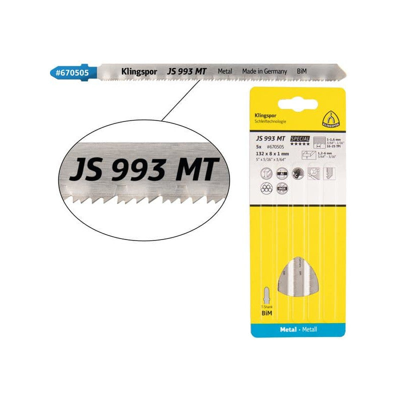 KLINGSPOR Stichsägeblatt für Stahl und Metall JS 993 MT Special