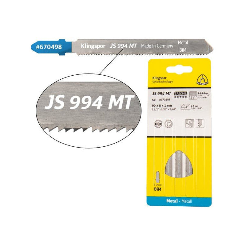 KLINGSPOR Stichsägeblatt für Stahl und Metall JS 994 MT Special