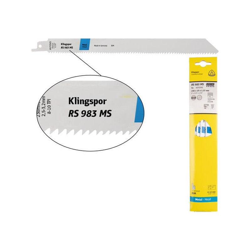 KLINGSPOR Säbelsägeblatt für Stahl und Metall RS 983 MS Special