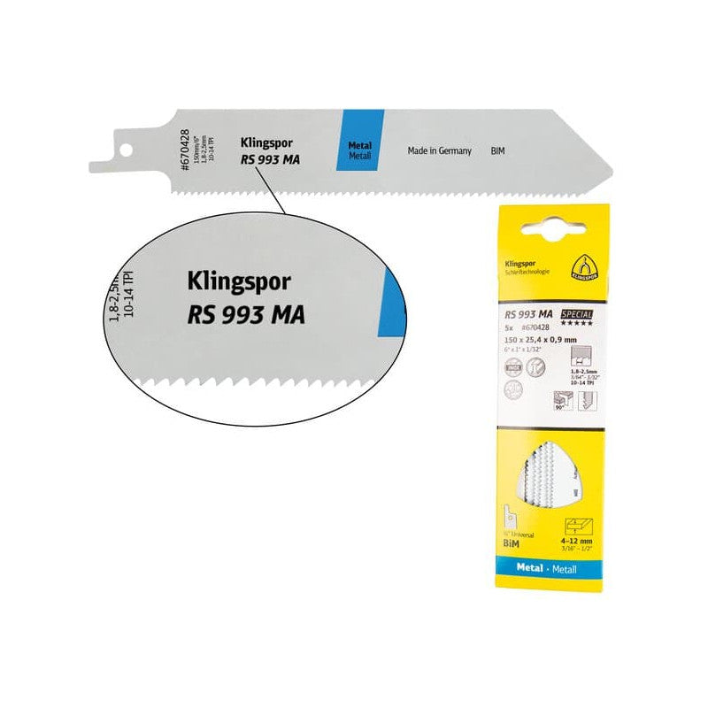 KLINGSPOR Säbelsägeblatt für Stahl RS 993 MA Special