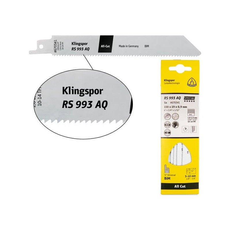 KLINGSPOR Säbelsägeblatt universal RS 993 AQ Special