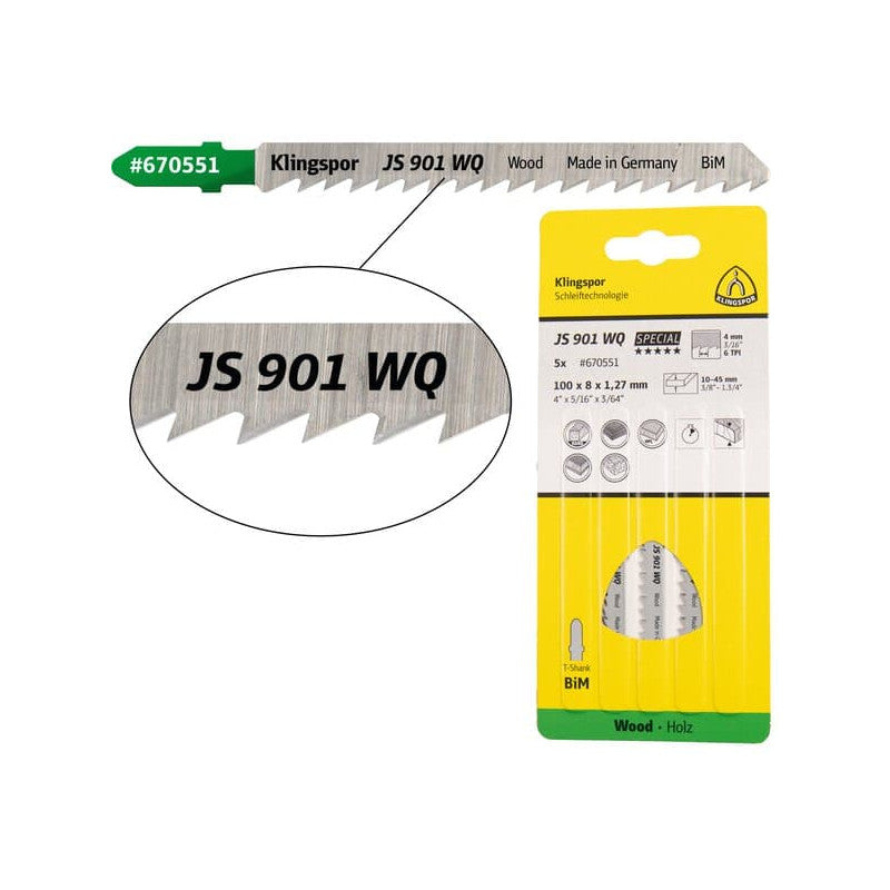 KLINGSPOR Stichsägeblatt Bi-Metall für Hartholz JS 901 WQ Special