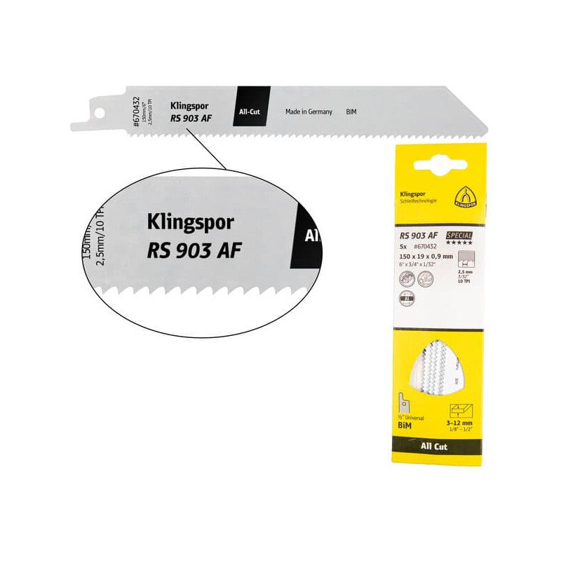 KLINGSPOR Säbelsägeblatt Bi-Metall universal RS 903 AF Special