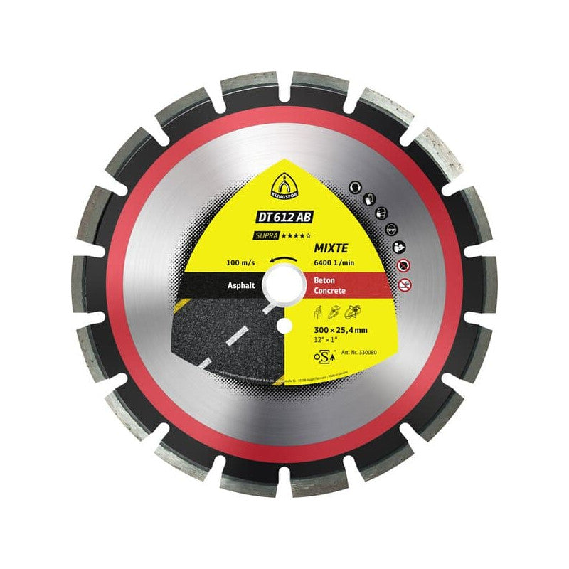 KLINGSPOR Diamant-Trennscheibe für Asphalt 300x2,8x20 mm DT 612 AB Supra