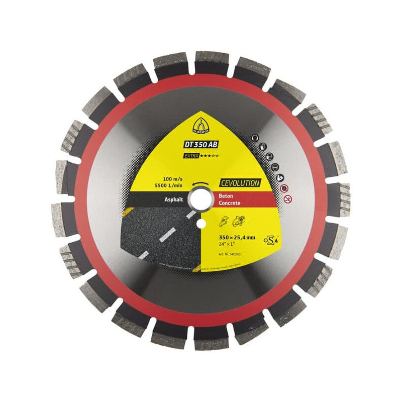 KLINGSPOR Diamant-Trennscheibe für Asphalt und Beton 400x3,6x25,4 mm DT 350 AB Extra CEVOLUTION