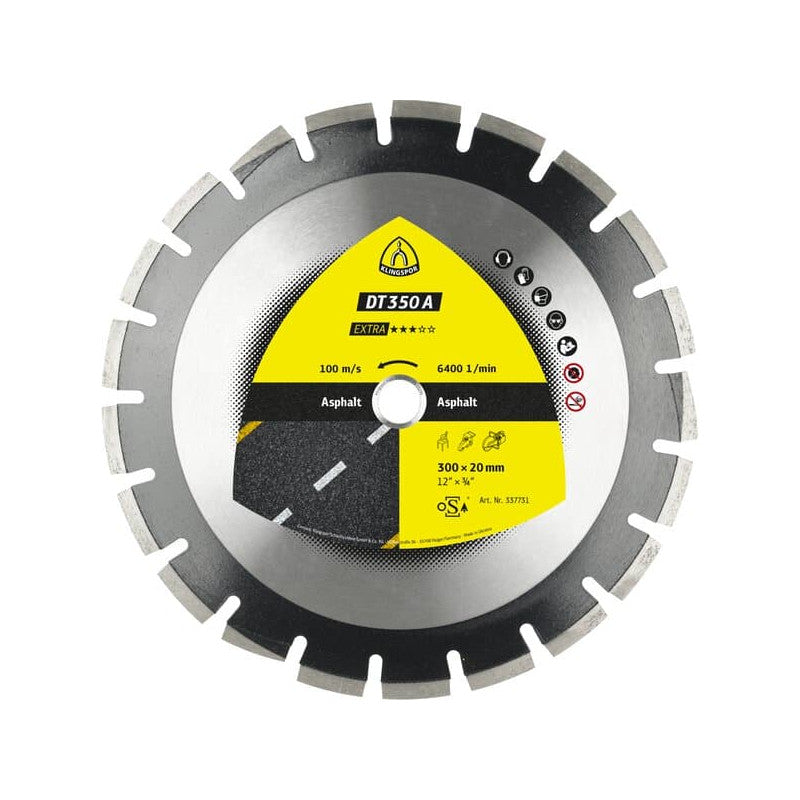 KLINGSPOR Diamant-Trennscheibe für Asphalt und Sandstein 300x2,8x25,4 mm DT 350 A Extra