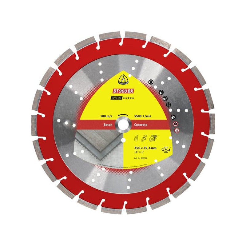 KLINGSPOR Diamant-Trennscheibe für Beton 350x3x25,4 DT 900 BX Special