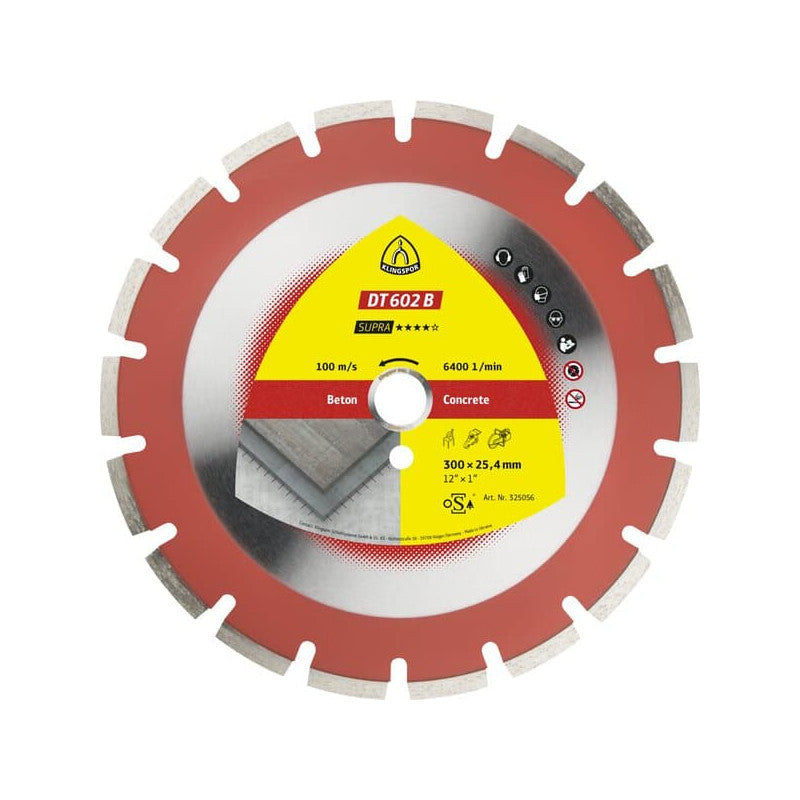 KLINGSPOR Diamant-Trennscheibe für Beton 450x3,7x25,4 mm DT 602 B Supra