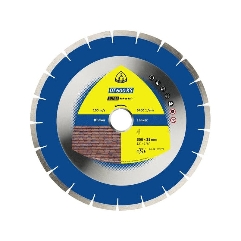 KLINGSPOR Diamant-Trennscheibe für Klinker 500x3,7x60 mm DT 600 KS Supra