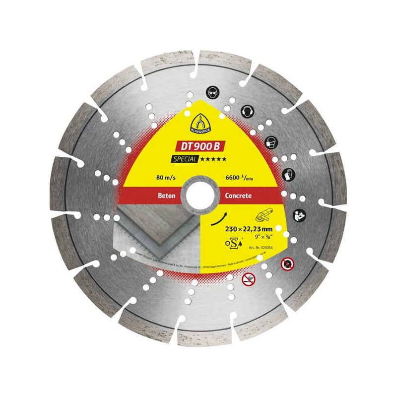 KLINGSPOR Diamant-Trennscheibe TURBO für Beton 125x2,4x22,23 DT 900 B Special