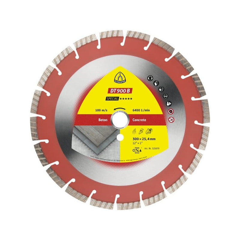 KLINGSPOR Diamant-Trennscheibe TURBO für Beton 350x3x20 DT 900 B Special