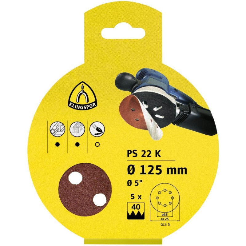 Klett-Schleifscheibe 125mm PS 22 K GLS5 - 5szt.