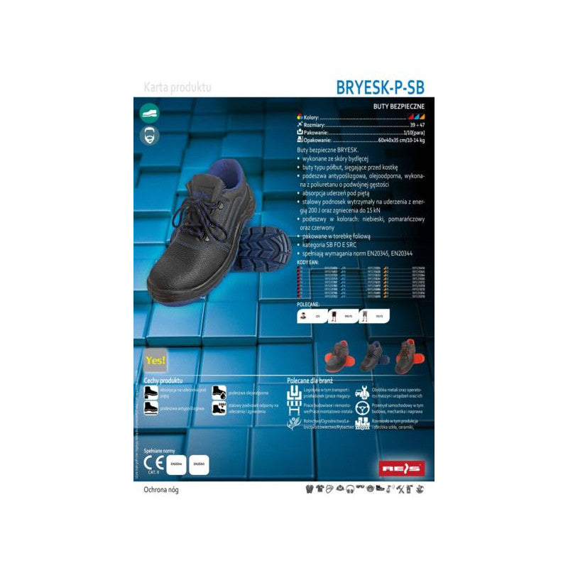 Arbeitshalbschuhe aus Leder, ohne Stahlkappe BRYES-P-OB