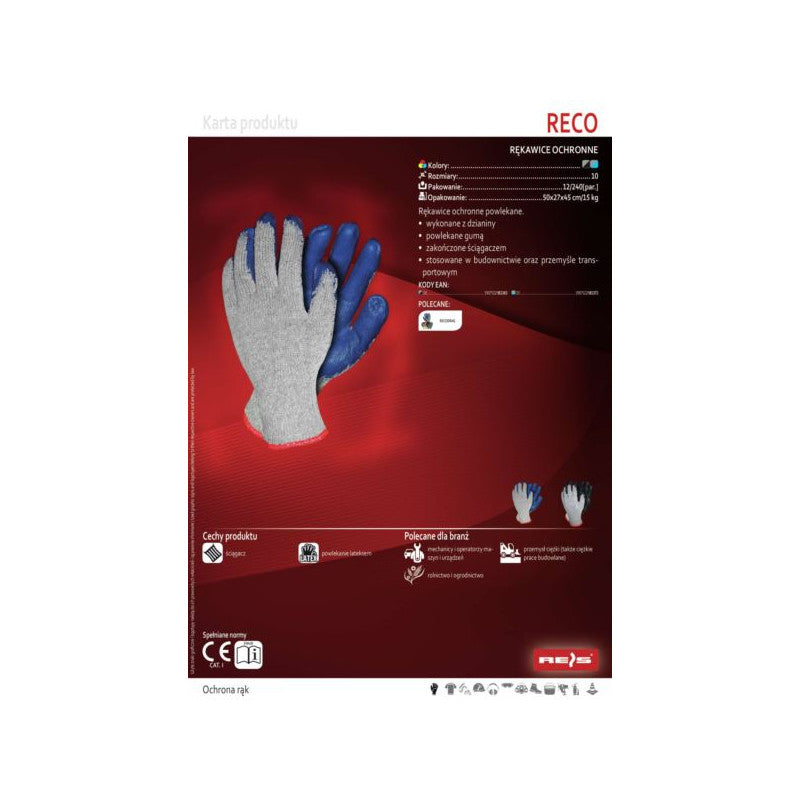 Beschichtete Schutzhandschuhe REIS RECO SN