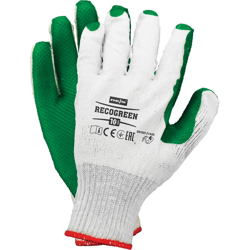 Beschichtete Schutzhandschuhe mit Strickbund REIS RECOGREEN