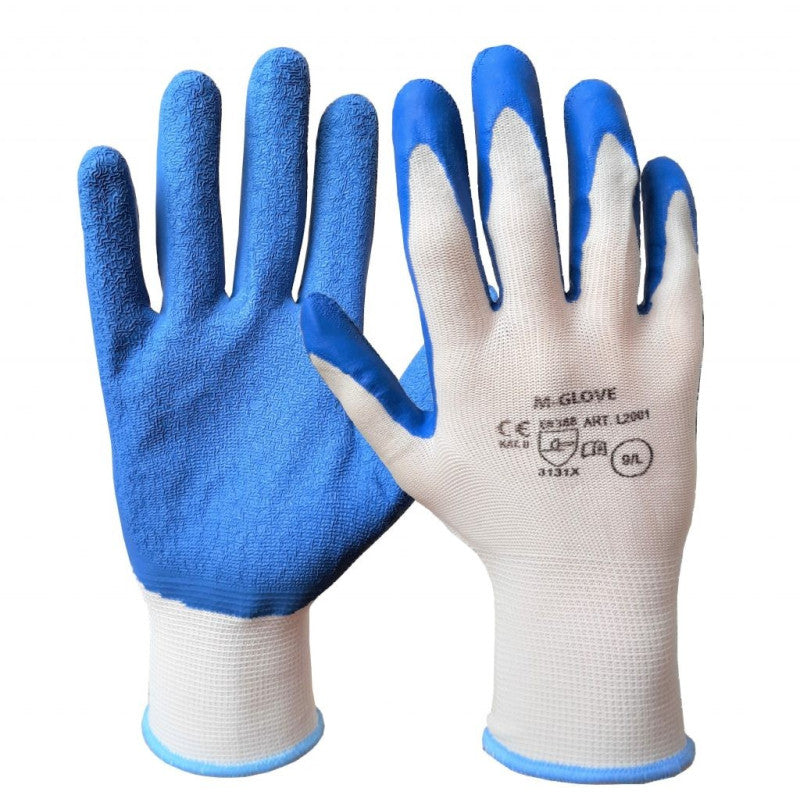 Arbeitshandschuhe latexbeschichtet M-GLOVE L2001 BLUE