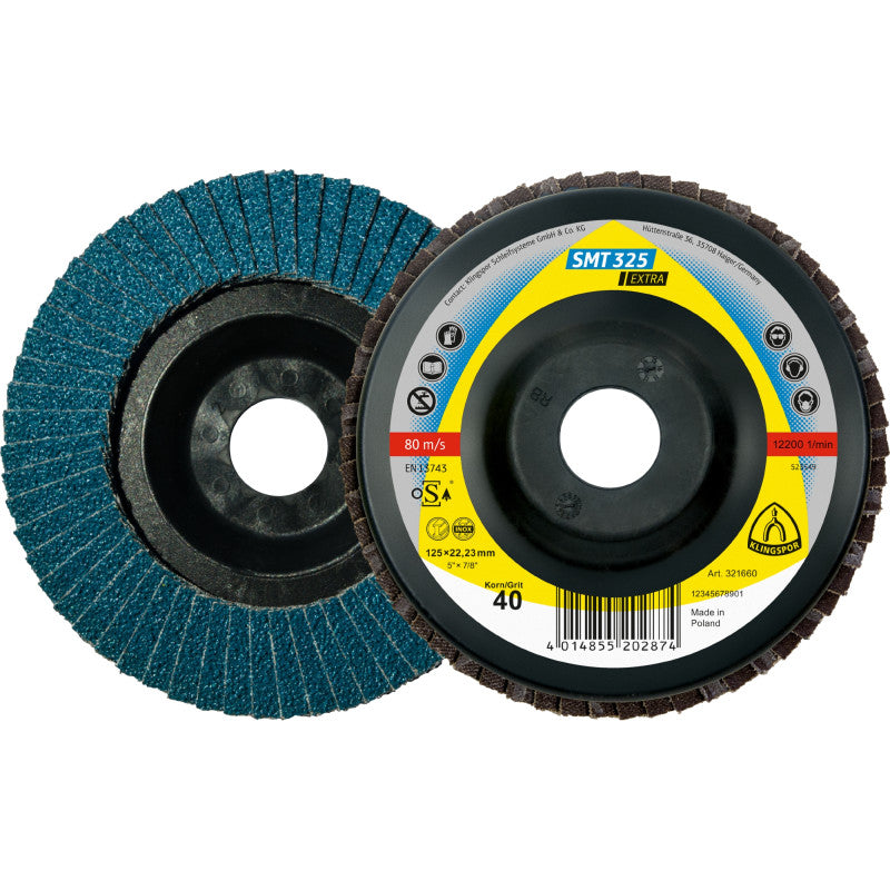 Fächerschleifscheibe flach 115 mm, Klingspor SMT 325 Extra