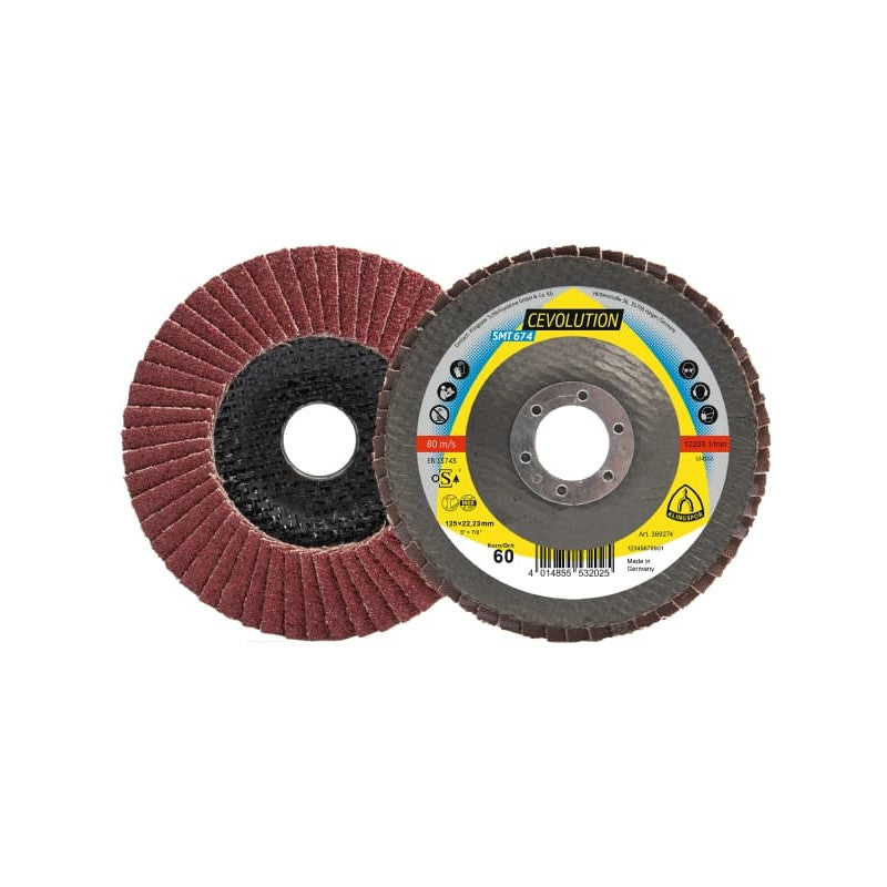 Fächerschleifscheibe flach 115 mm, Klingspor SMT 674 Supra CEVOLUTION