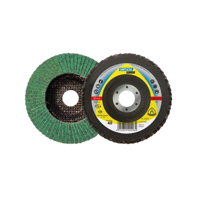 Fächerschleifscheibe gekröpft 115 mm, Klingspor SMT 636 Supra