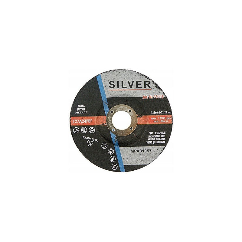 SILVER Schruppscheibe für Stahl und Metall 125x6,4x22 mm