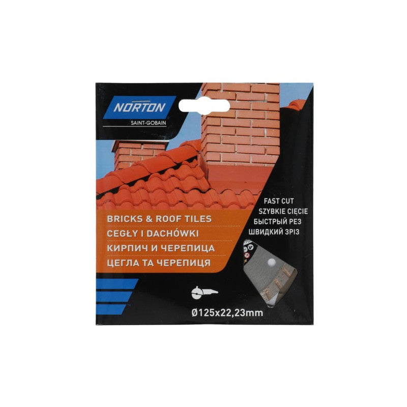 Diamant-Trennscheibe für Ziegel und Dachziegel 125 x 22,23 mm, Norton BRICKS & TILES