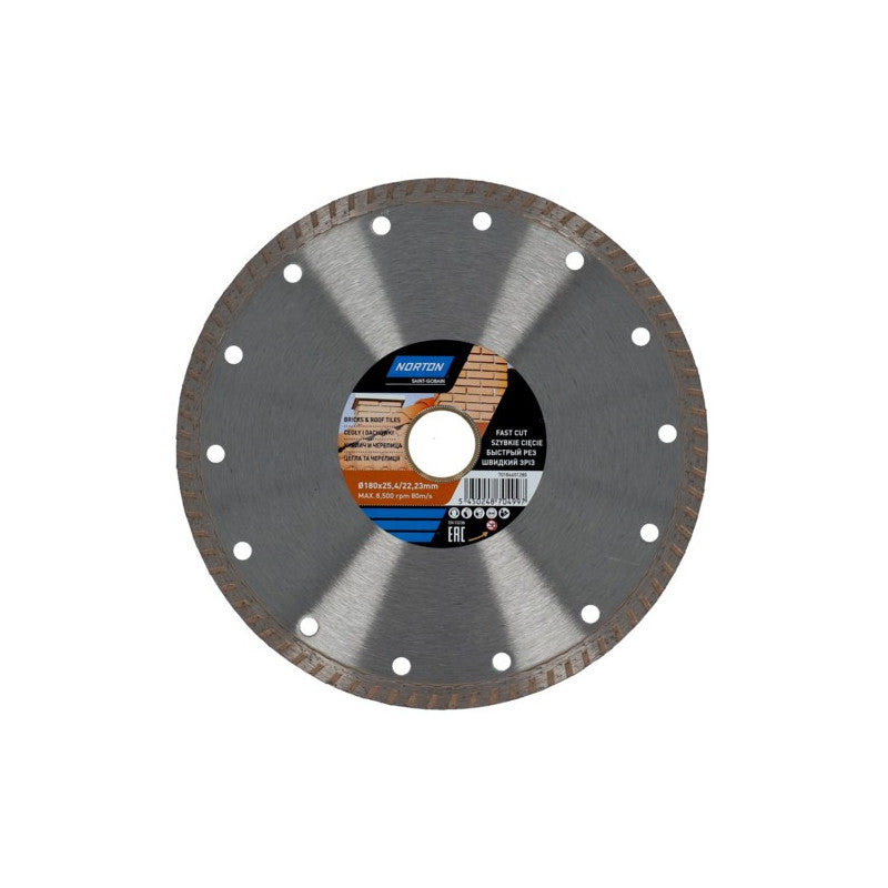 Diamant-Trennscheibe für Ziegel und Dachziegel 180 x 25,4/22 mm, Norton BRICKS & TILES