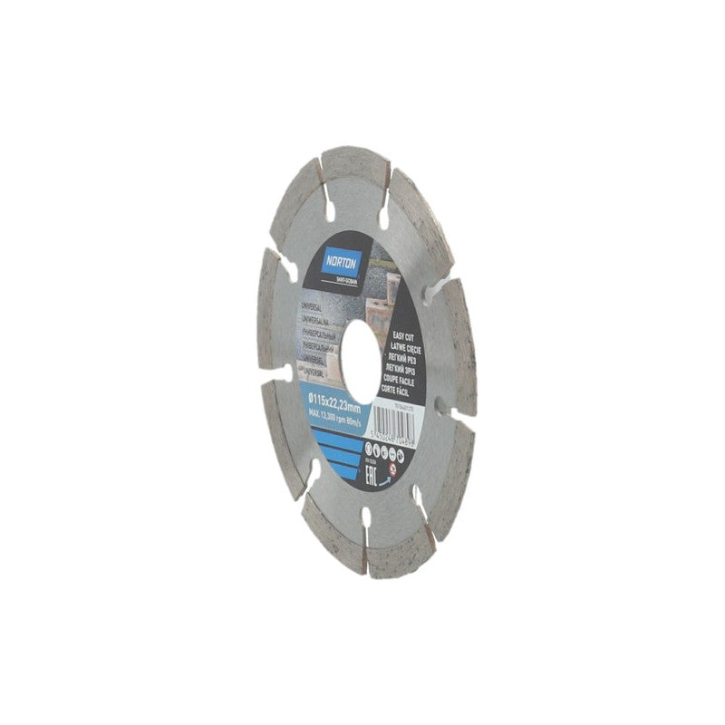 Diamant-Trennscheibe für Baustoffe 115 x 22,3 mm, Norton UNIVERSAL
