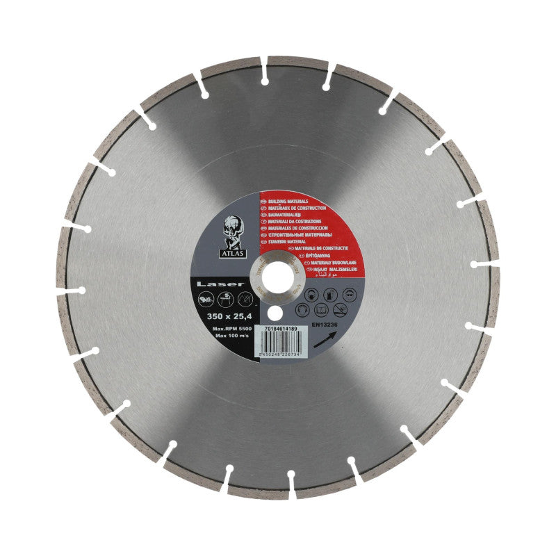 Diamant-Trennscheibe für harte Werkstoffe 350x25,4 mm, Norton Atlas Laser