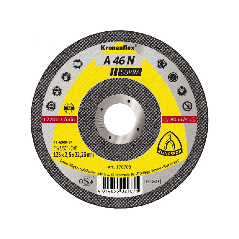 Trennscheibe für Aluminium A 46 N Supra 125x2,5x22 mm