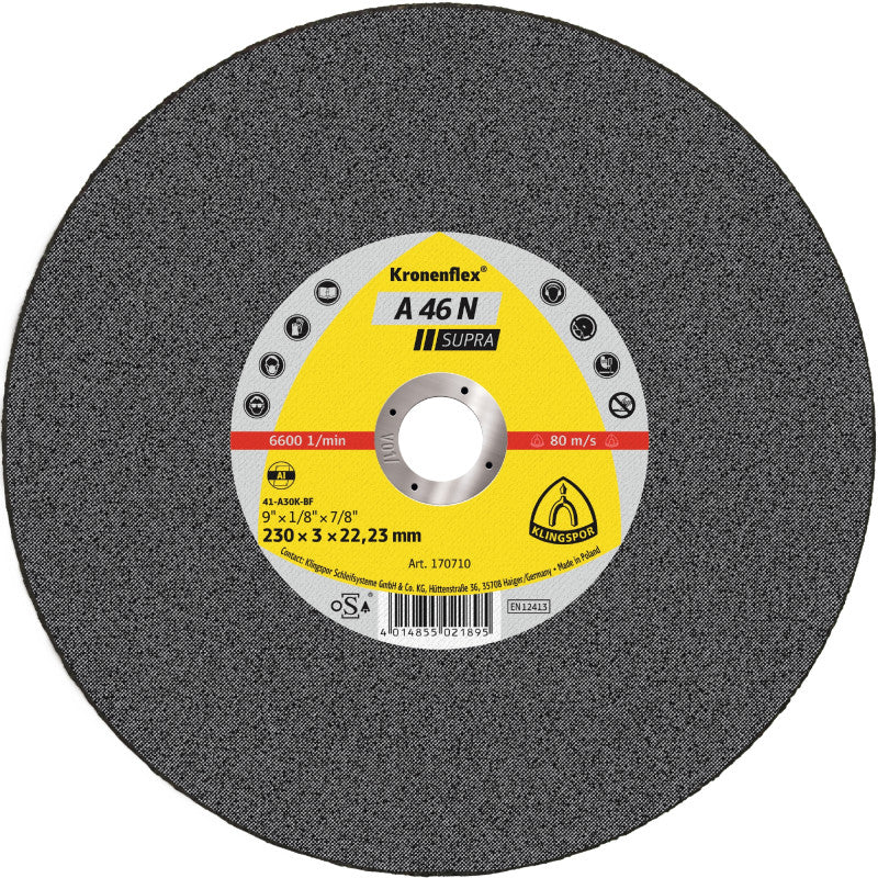 Trennscheibe für Aluminium A 46 N Supra 230x3x22 mm