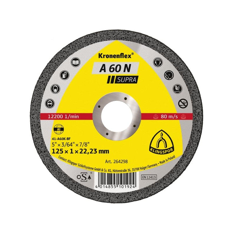 Trennscheibe für Aluminium A 60 N Supra 125x1x22 mm