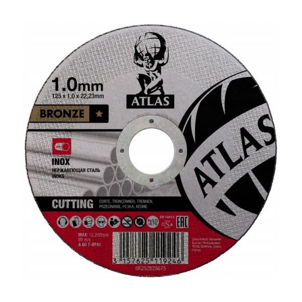 Trennscheibe für Stahl 125x1x22 mm, NORTON Atlas A60T