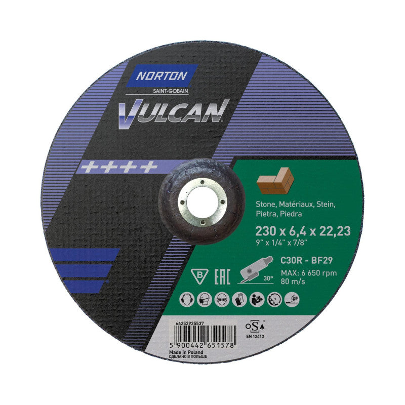 Schleifscheibe für Beton 230x6,4x22 mm, Norton C30R Vulcan