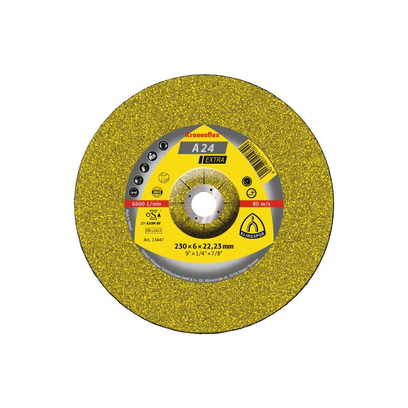 Schruppscheibe für Metall 230x6x22 mm, Kronenflex A 24 Extra