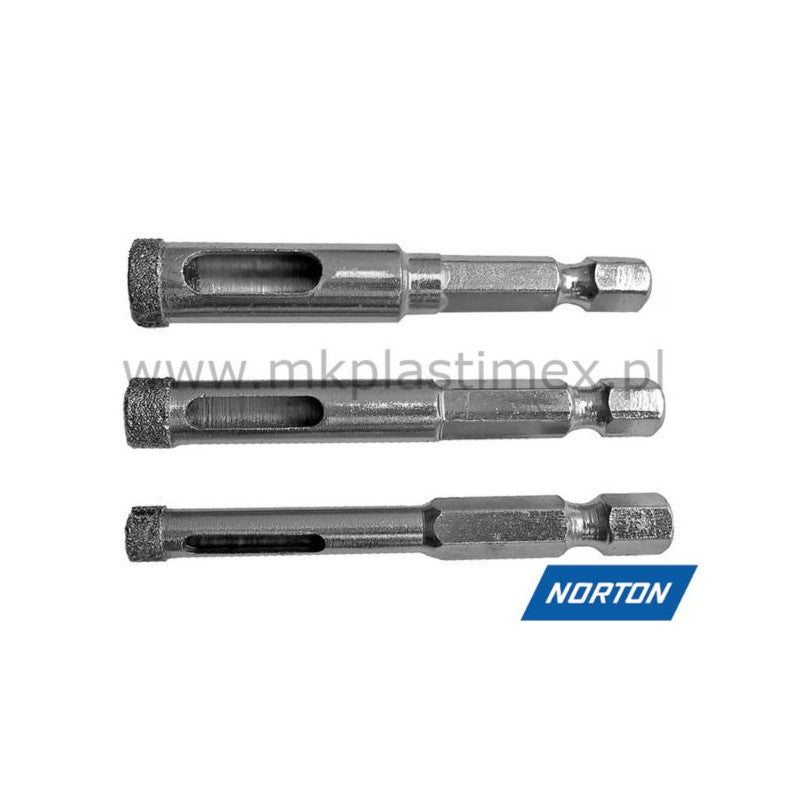 Diamant-Bohrkronen für Fliesen, Norton Set 6/8/10 mm
