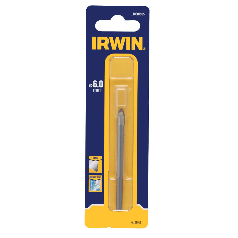Bohrer für Glas, Porzellan und Fliesen 6 mm, IRWIN 10507905