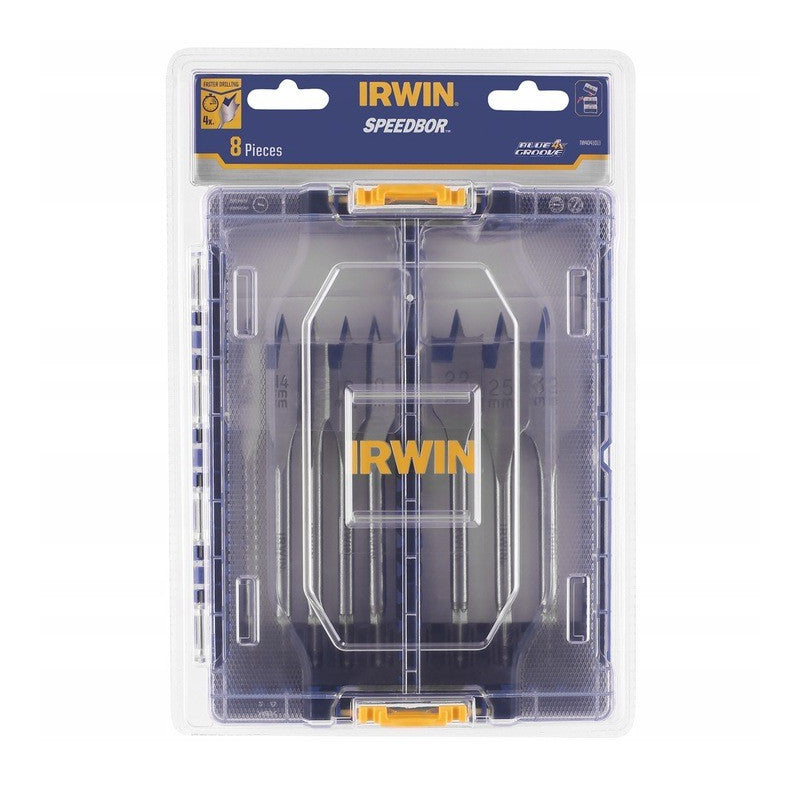 Set 8 Flachfräsbohrer für Holz BLUE GROOVE 4X 12-32 mm, IRWIN IW4041011